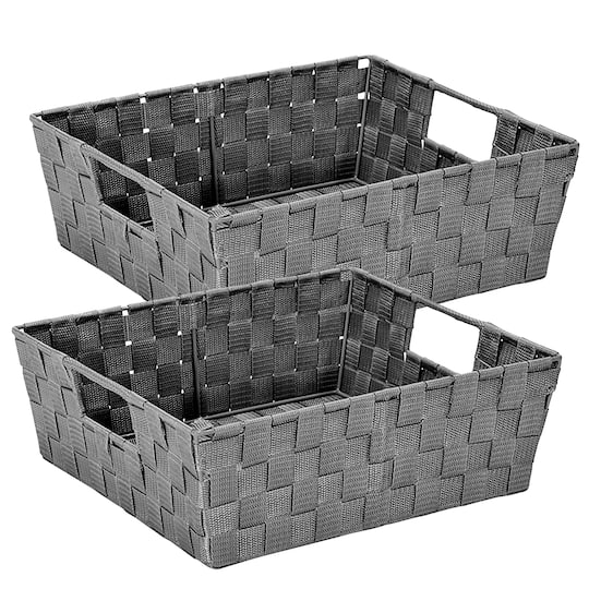 Simplify Gray Large Storage Shelf Tote Set | 15" x 13" x 5" | Michaels®